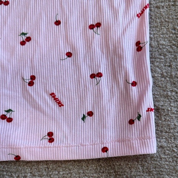 SKIMS Exclusive Valentines Day Print Pink Cherry Soft Lounge Tank Top - Picture 6 of 6